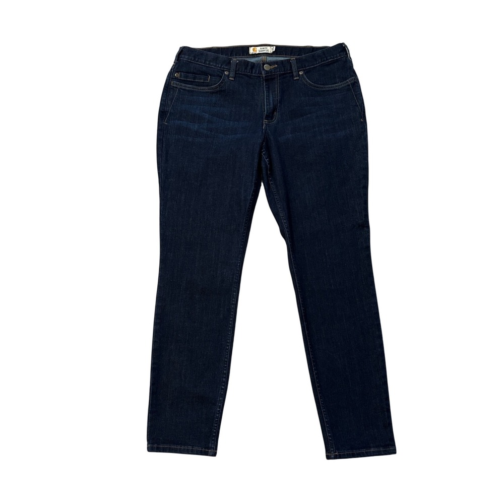 Carhartt Slim Fit Skinny Leg Dark Wash Denim Jeans Womens Size 14 Regular